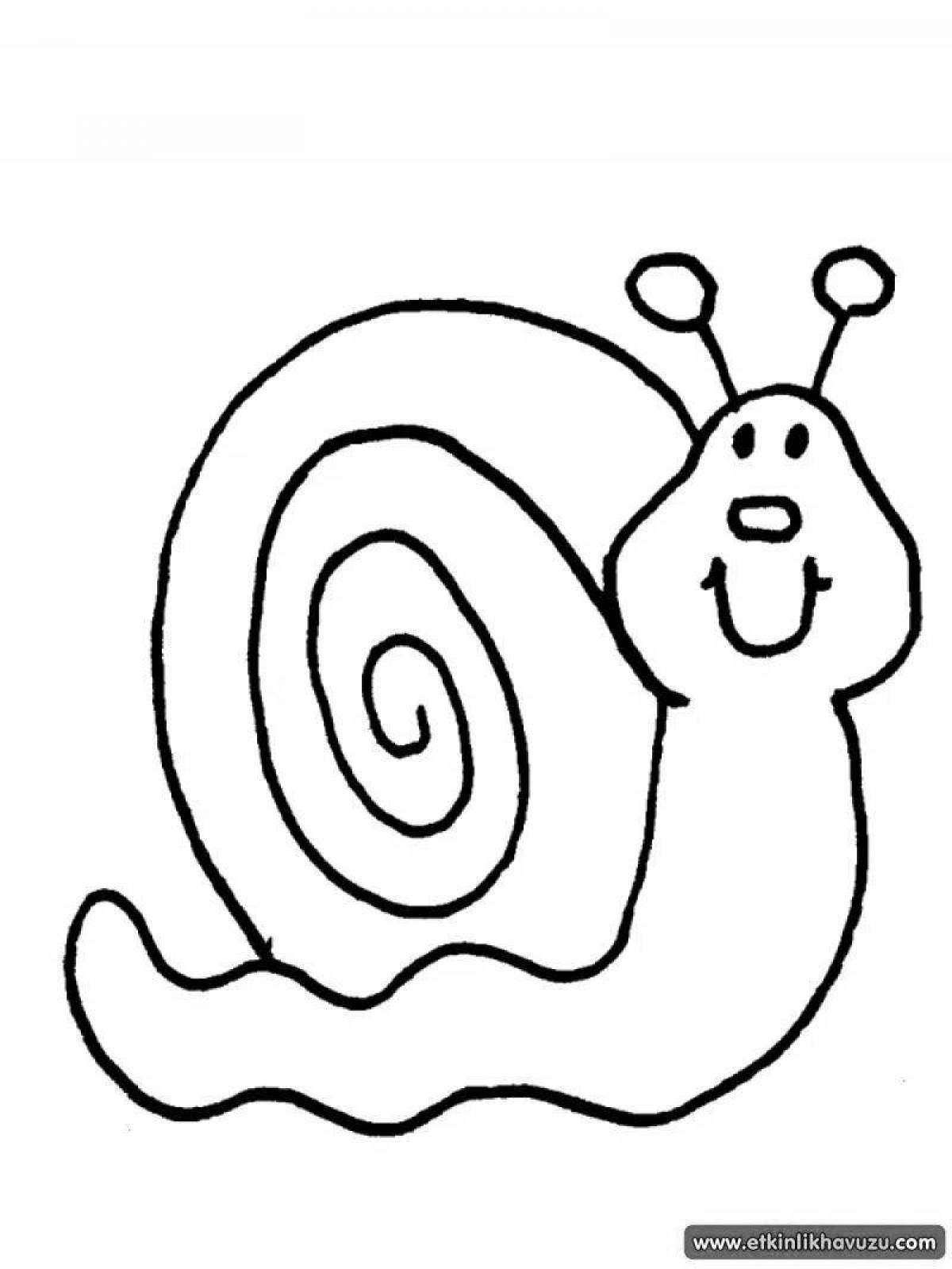 Colored crazy snail drawing for kids