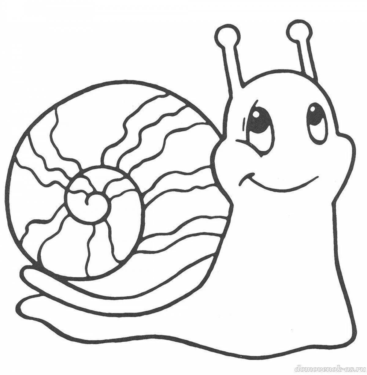 Color fantasy snail drawing for children