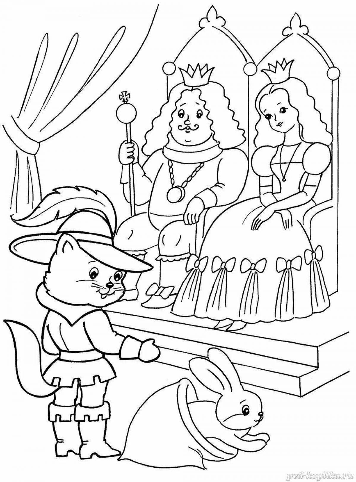 Coloring page playful puss in boots