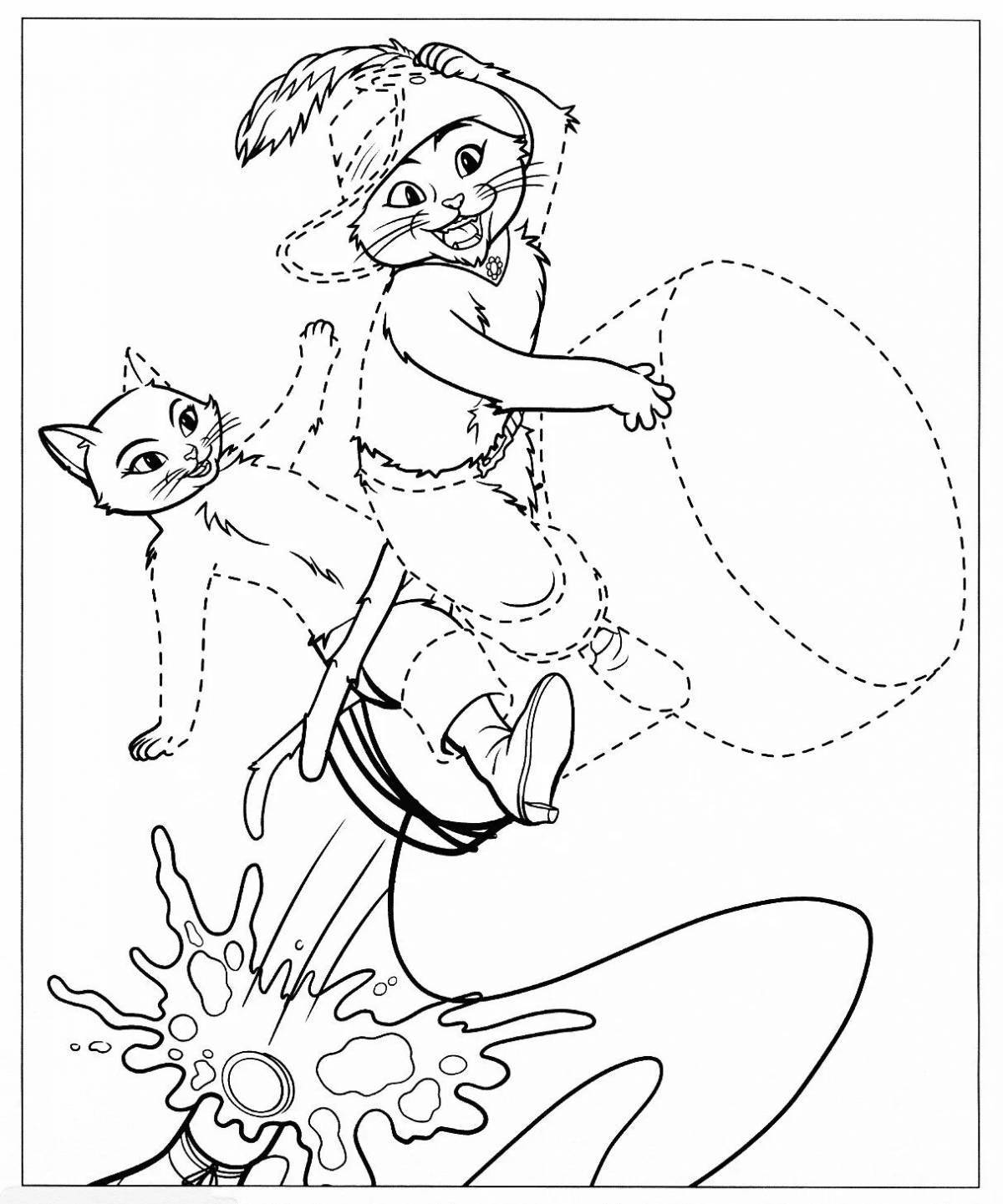 Coloring page dazzling puss in boots