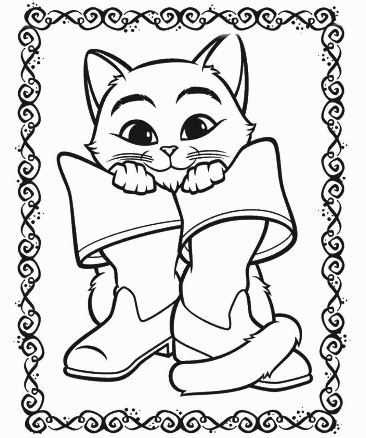 Coloring page brave puss in boots