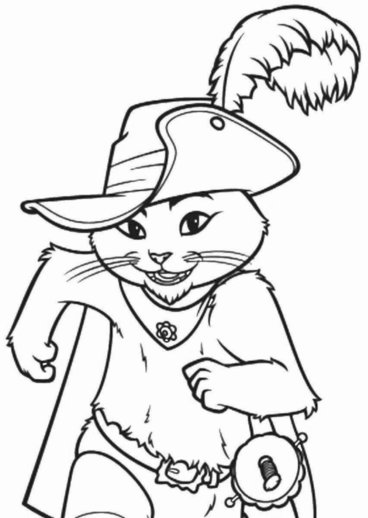 Coloring page dramatic puss in boots
