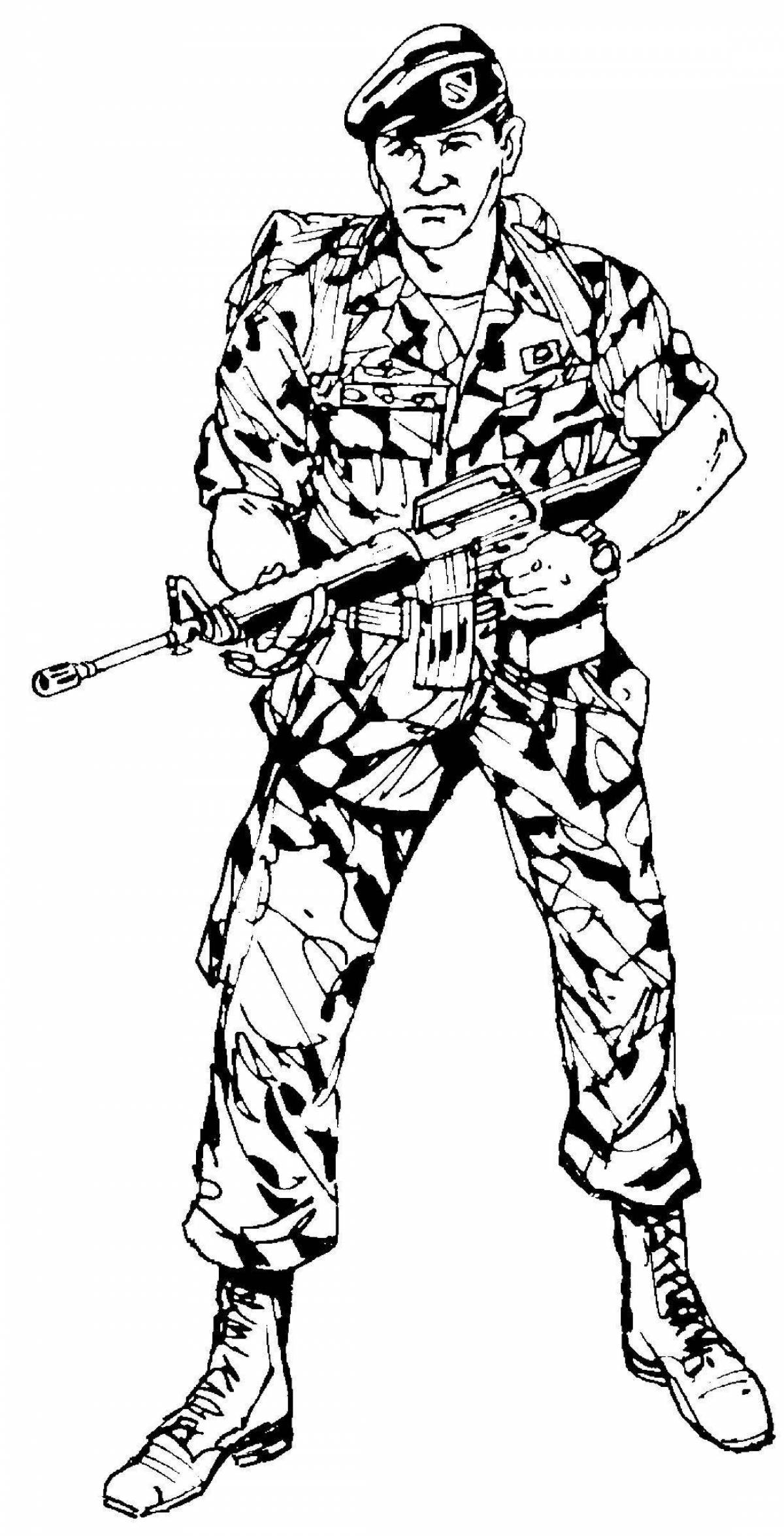 Fine military uniform coloring page