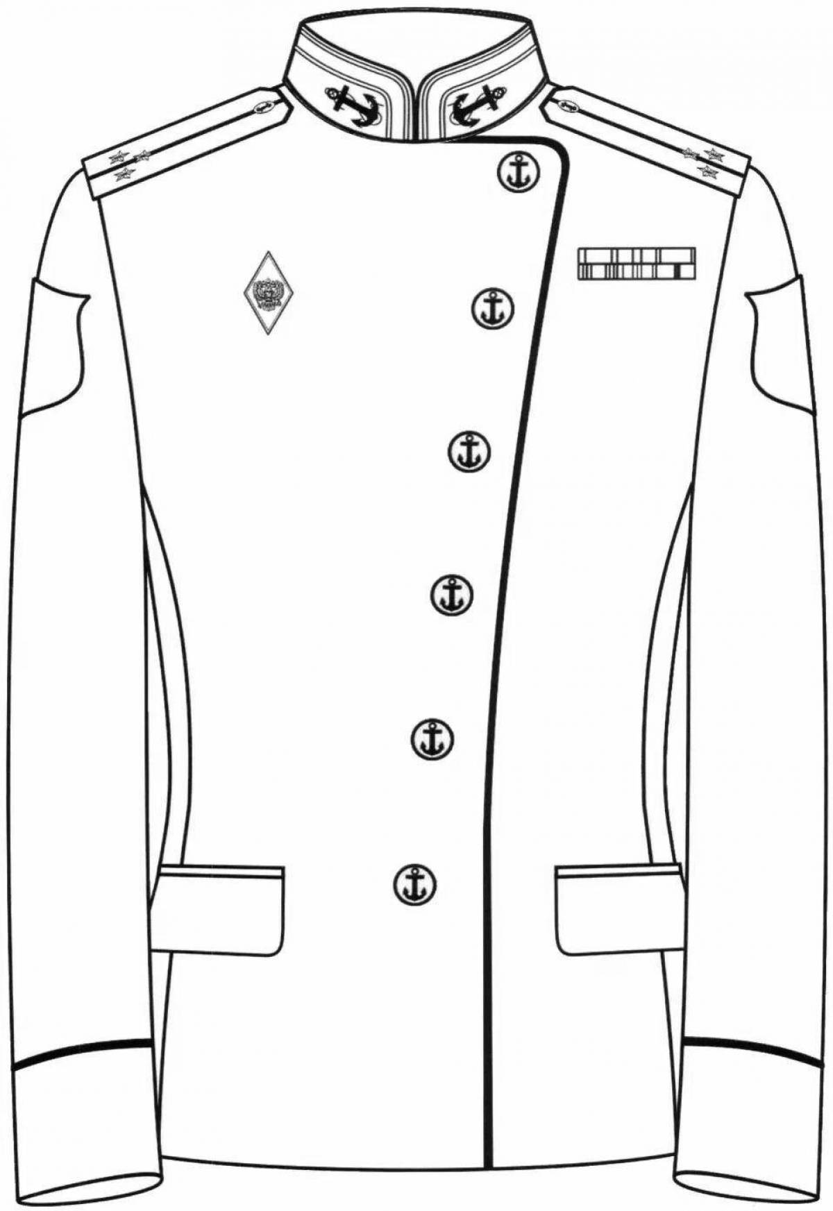 Intricate military uniform coloring book