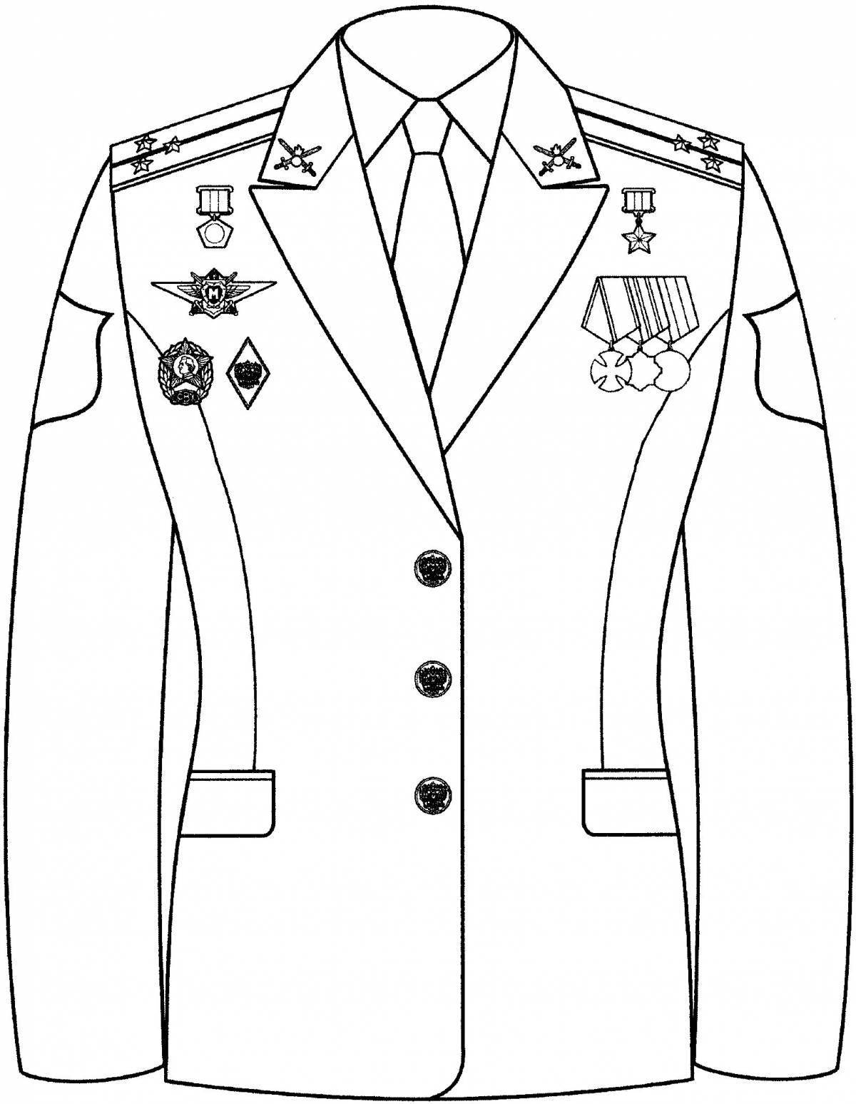 Intriguing military uniform coloring