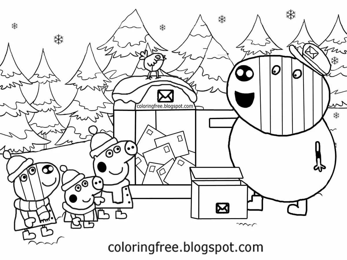 Bright Christmas coloring Peppa Pig