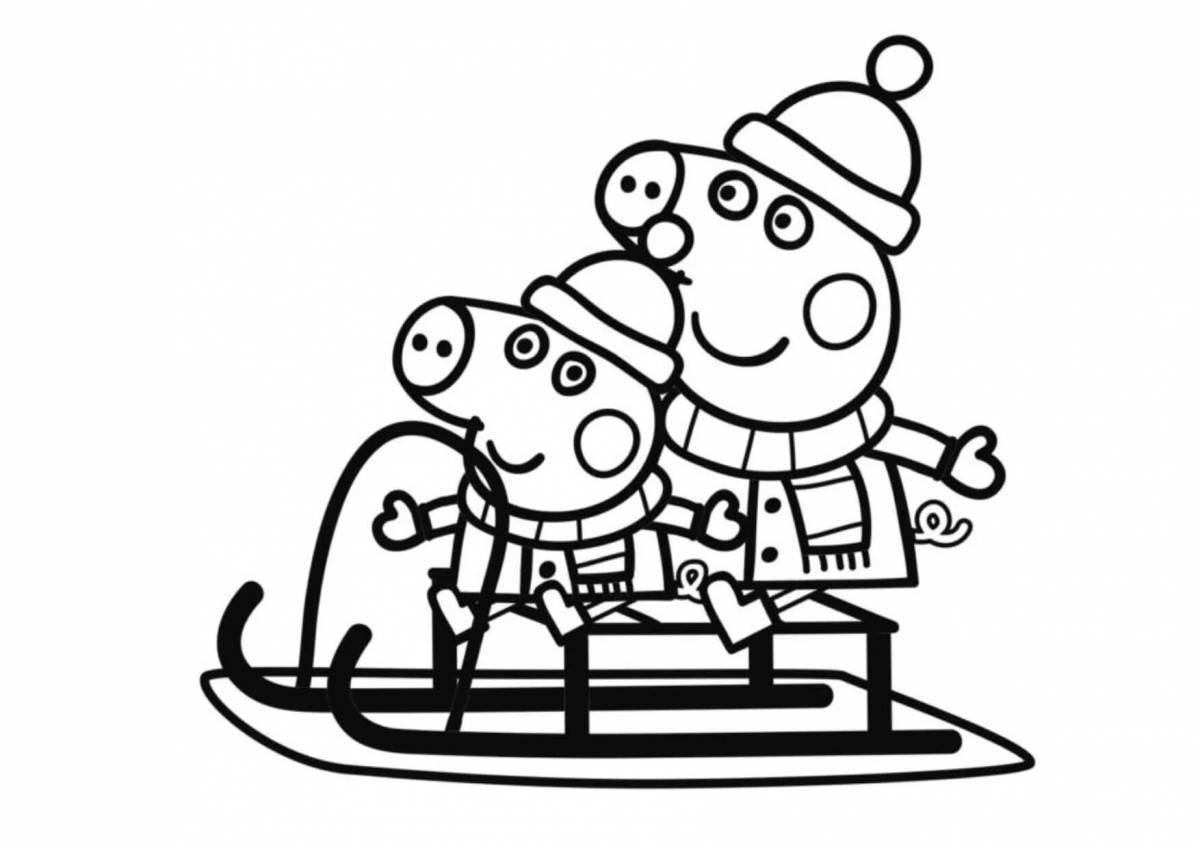 Gorgeous peppa pig Christmas coloring book
