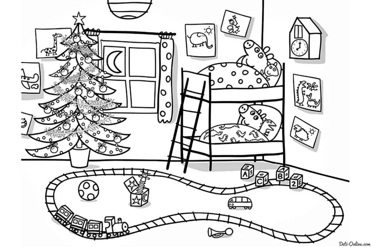 Christmas coloring book peppa pig filled with colors