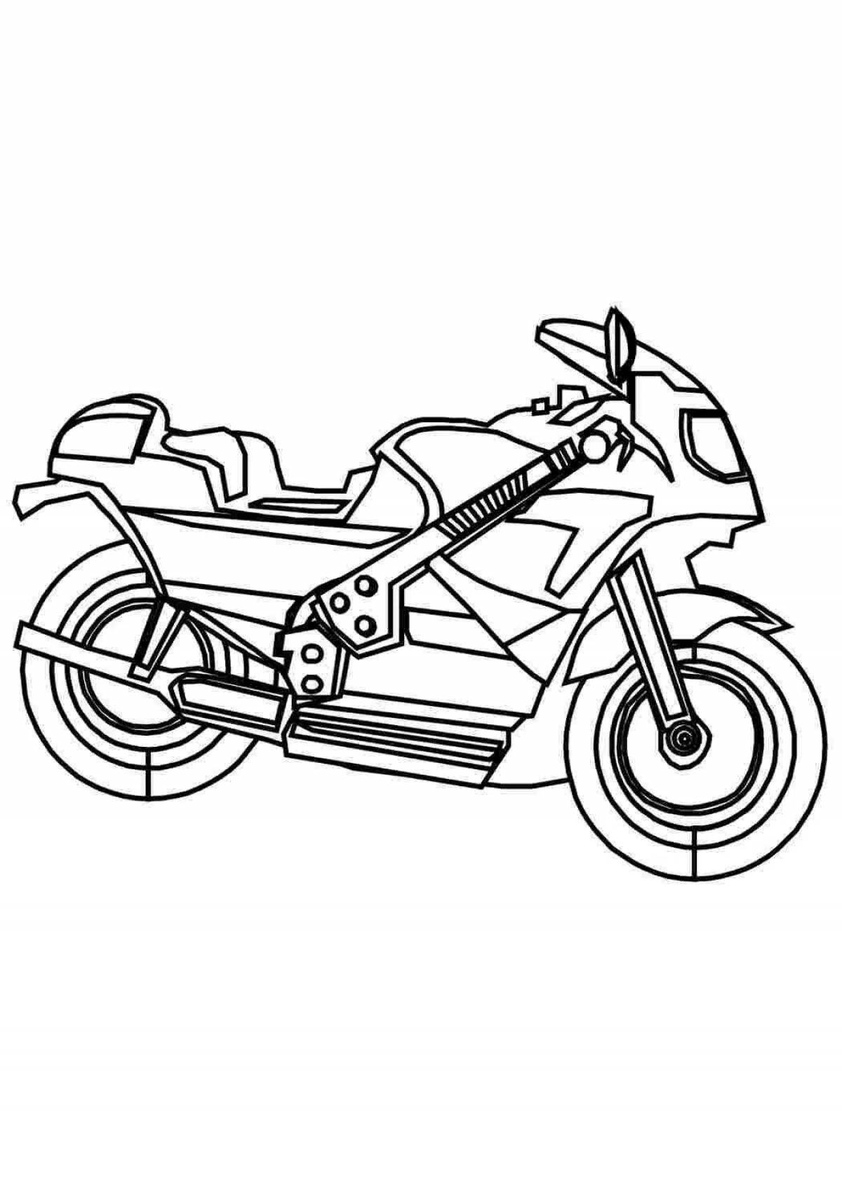 Раскраска Великолепная раскраска гоночного мотоцикла для детей