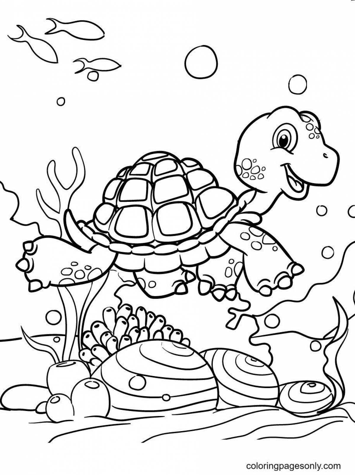 Симпатичная раскраска черепаха тортилья из пиноккио