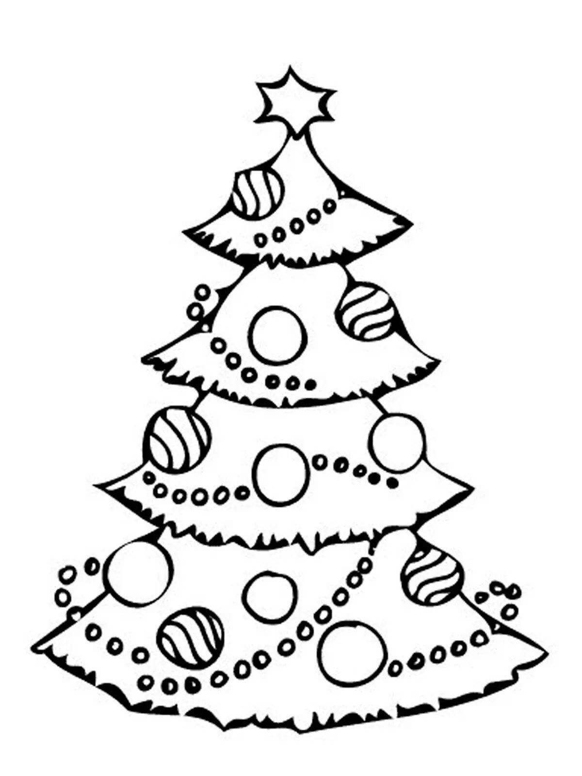 Раскраска сияющая рождественская елка