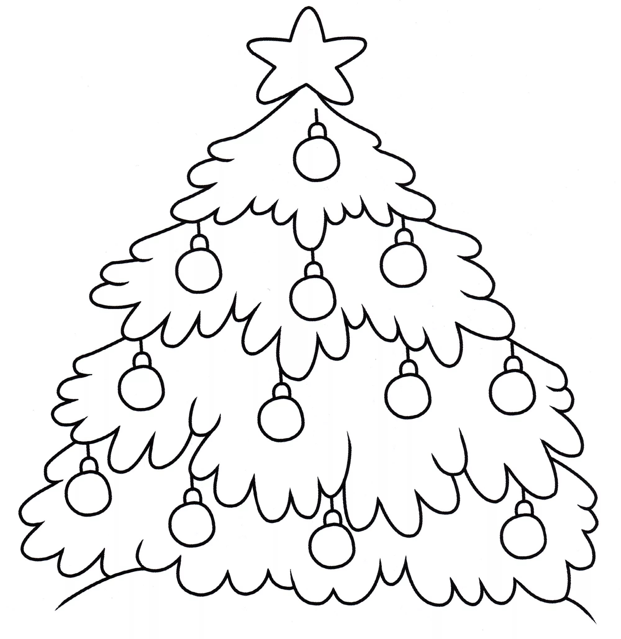Раскраска причудливая рождественская елка
