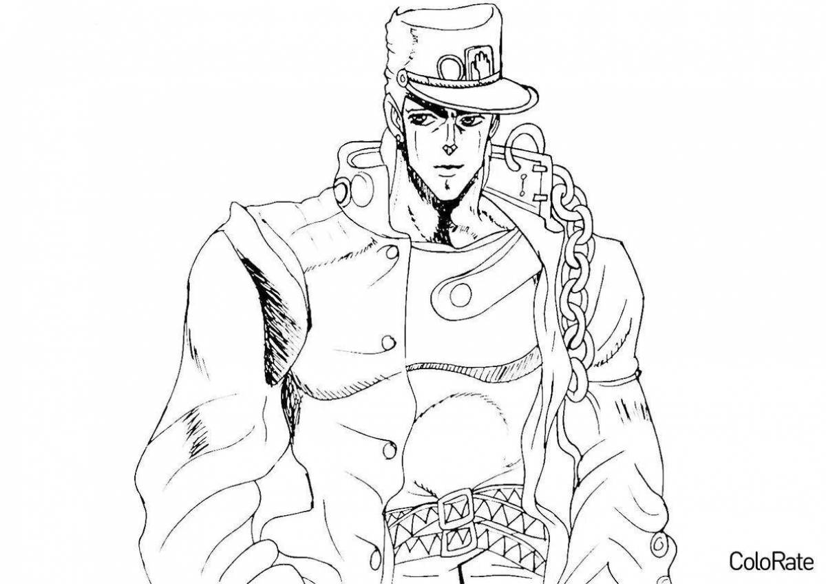 Раскраска Раскраска majestic jotaro и star platinum