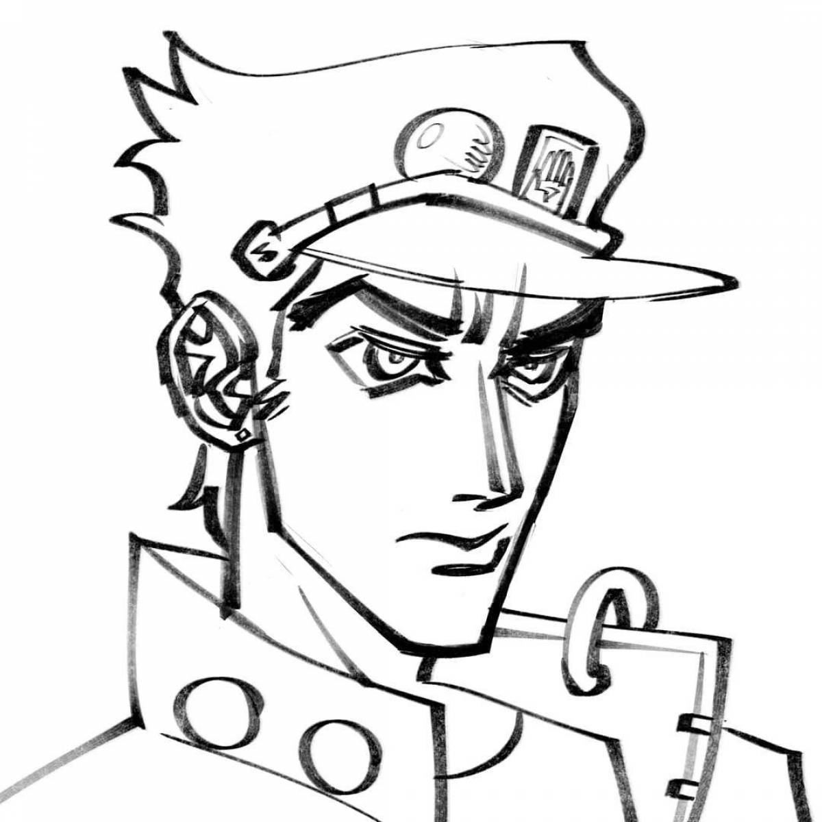 Раскраска splendid jotaro и star platinum