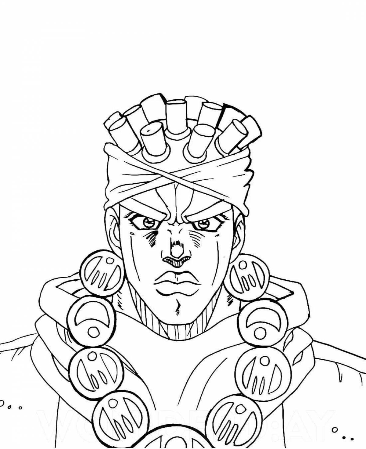 Впечатляющая раскраска jotaro и star platinum