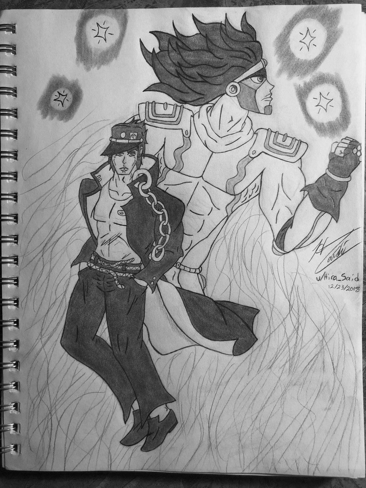 Раскраска Раскраска superb jotaro и star platinum