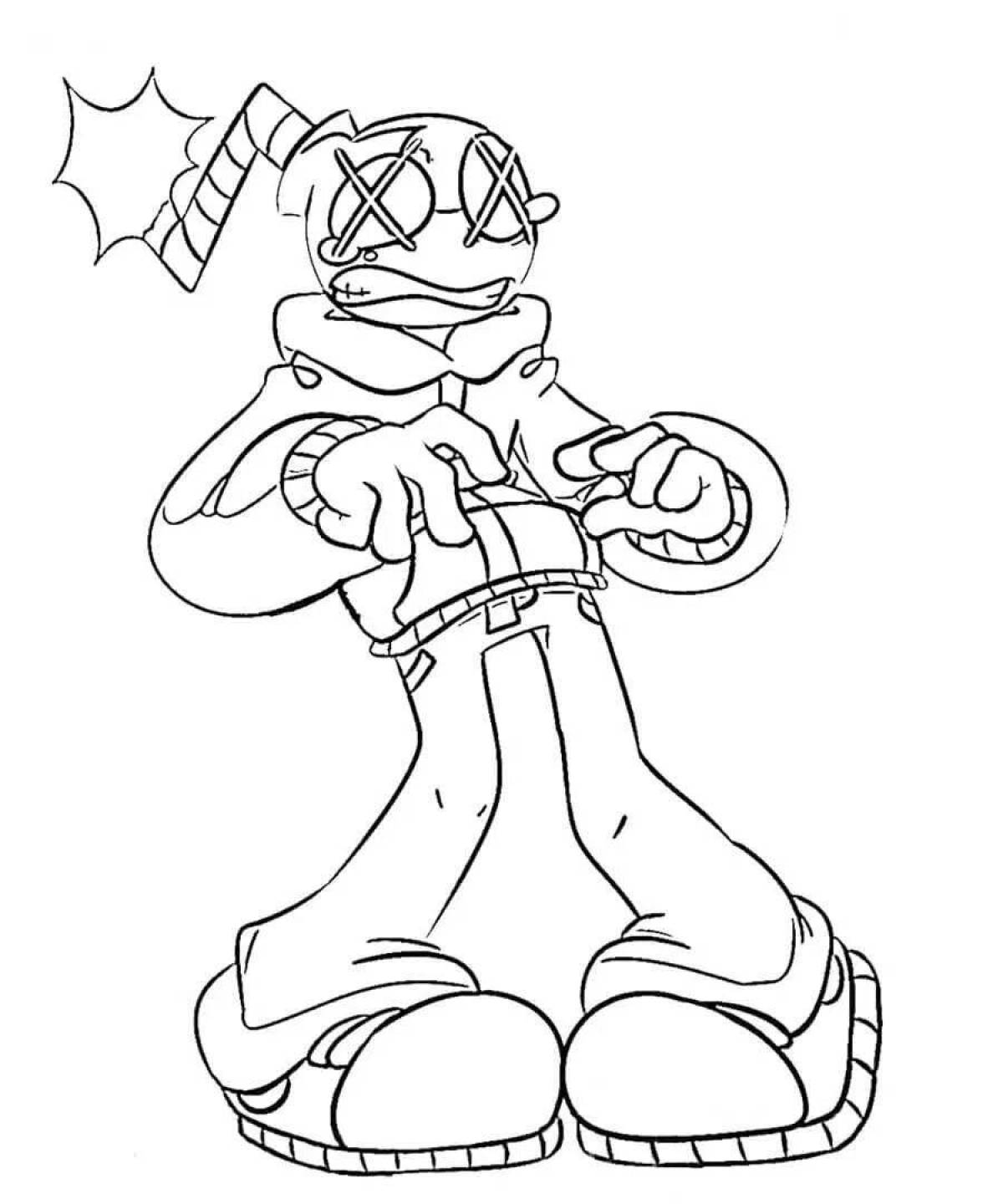 Раскраска Игривый парень в пятницу вечером