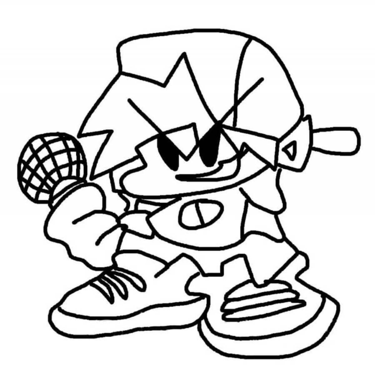 Раскраска Fabulous friday night funkin 'boyfriend