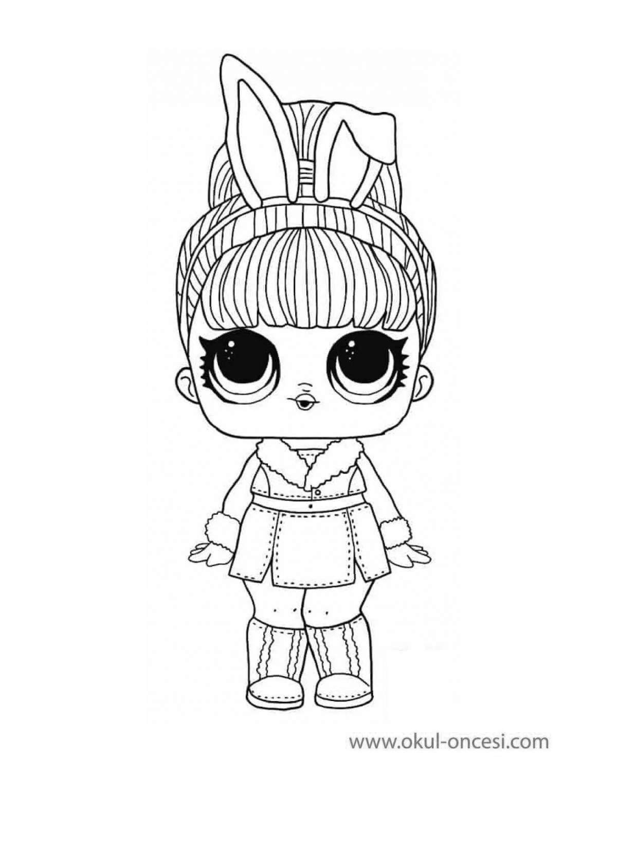 Colorable coloring page lol bunny doll