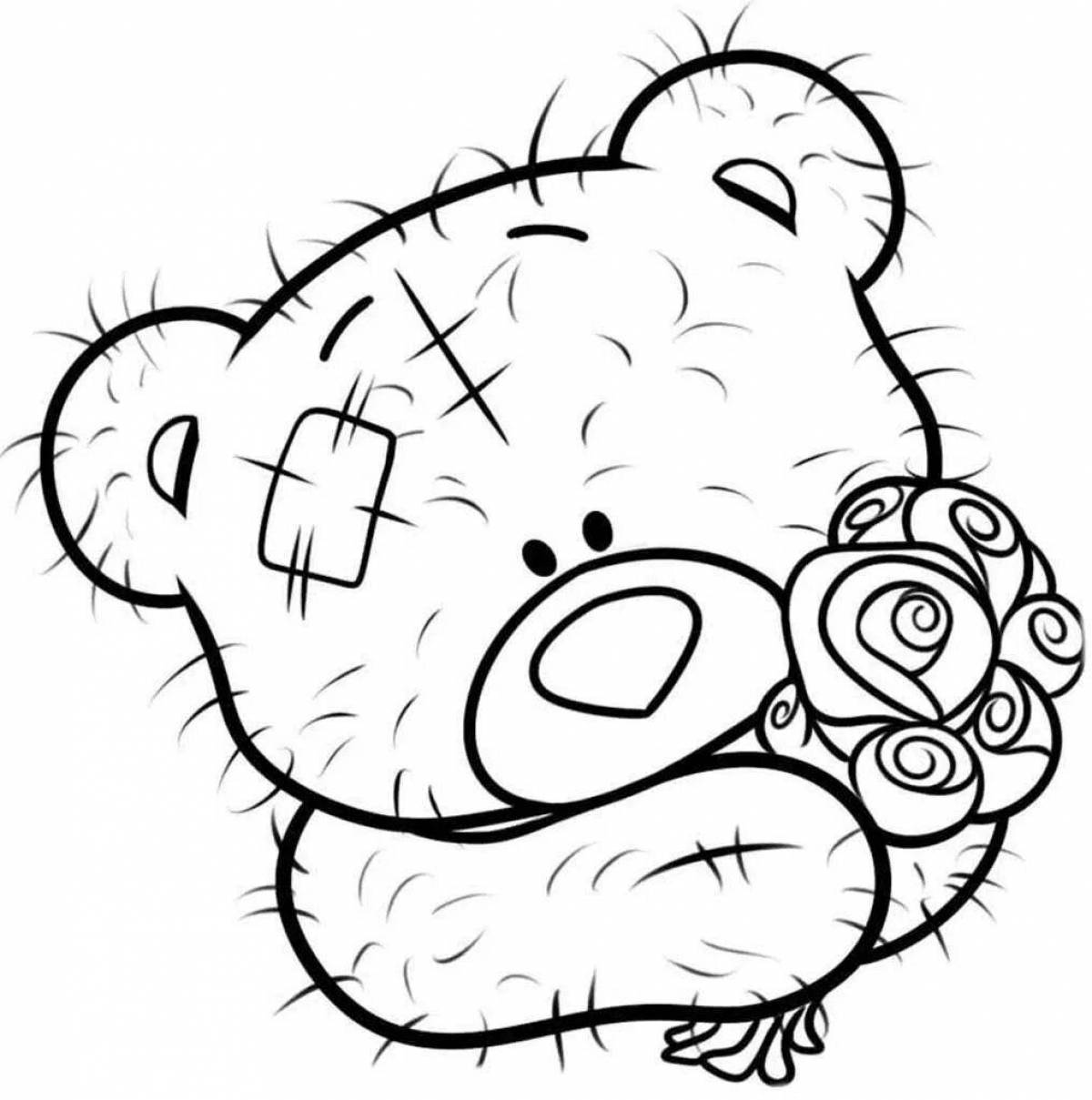Простые рисунки для рисования мишка с сердечком