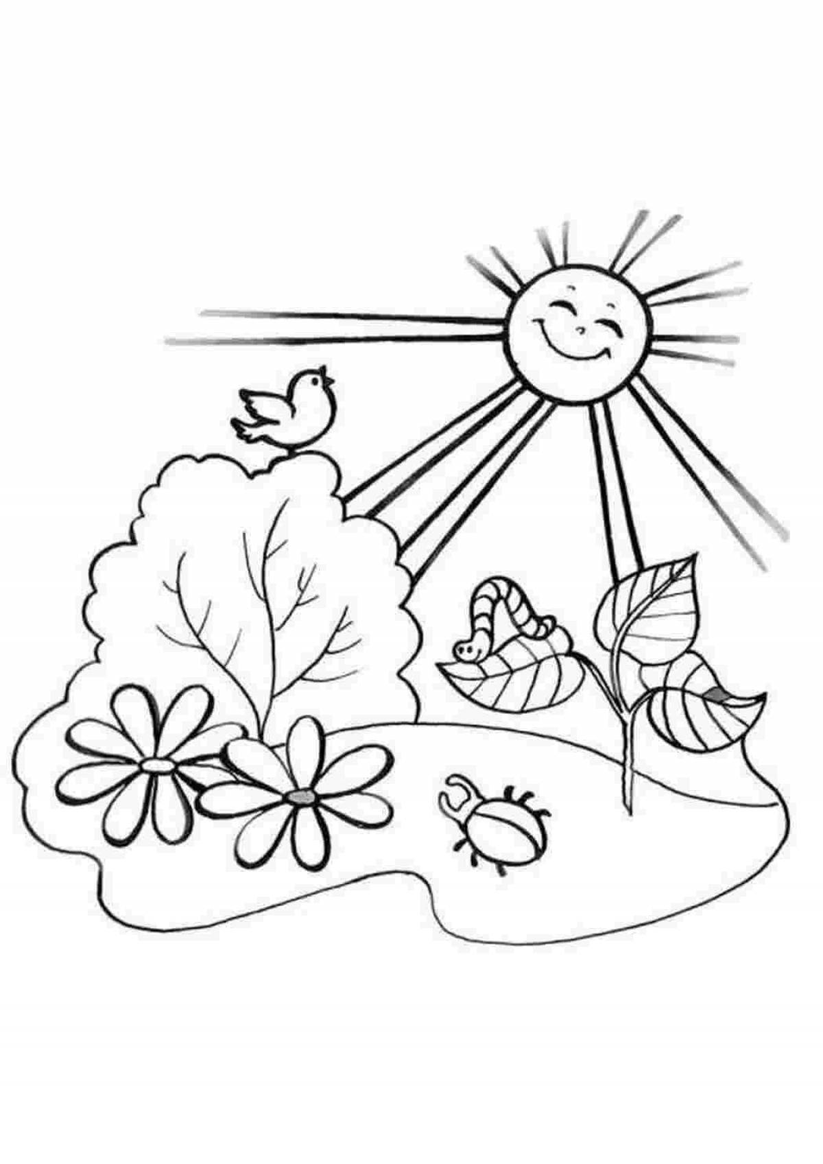 Bright coloring of nature for children