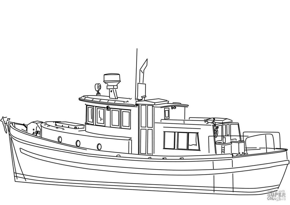 Картинки для раскрашивания пароход