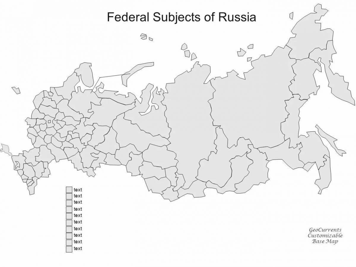 Пустая карта регионов россии