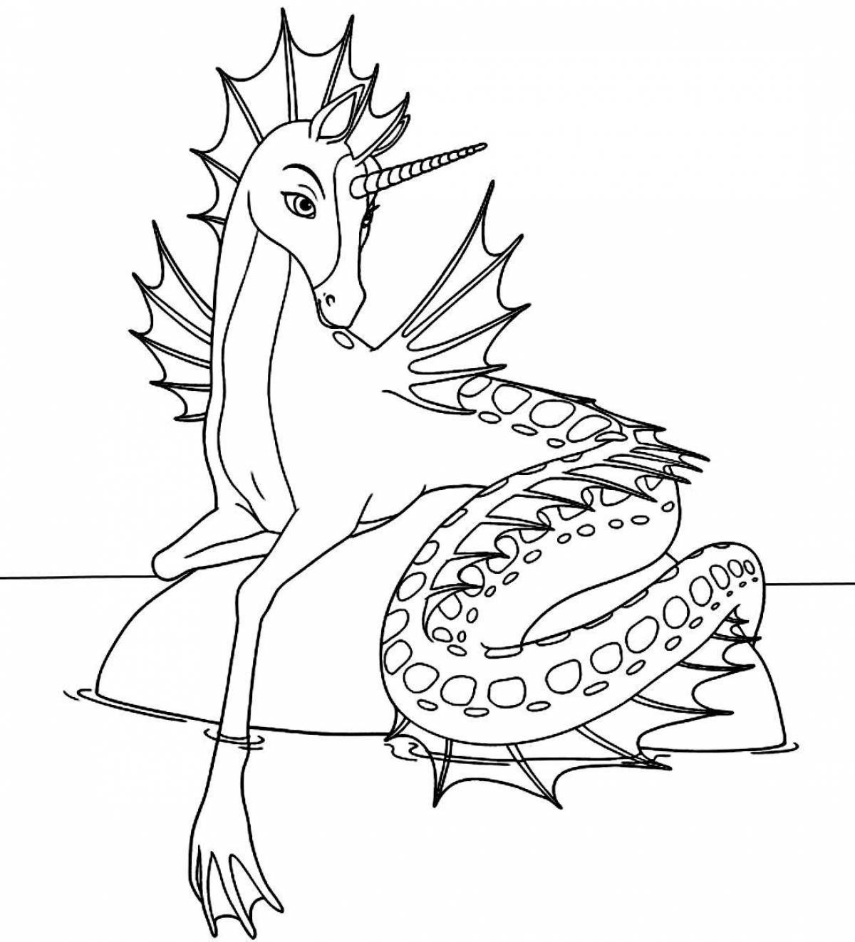 Photo Radiant coloring page mia and me unicorns