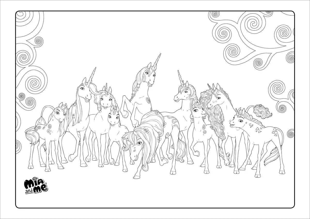 Photo Sparkly coloring mia and me unicorns