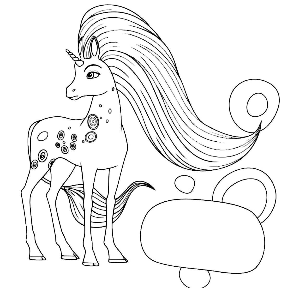 Amazing coloring book mia and me unicorns