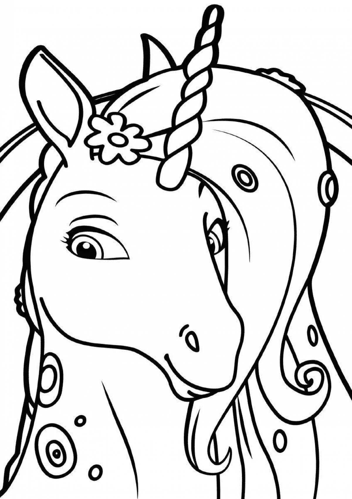Joyful coloring mia and me unicorns