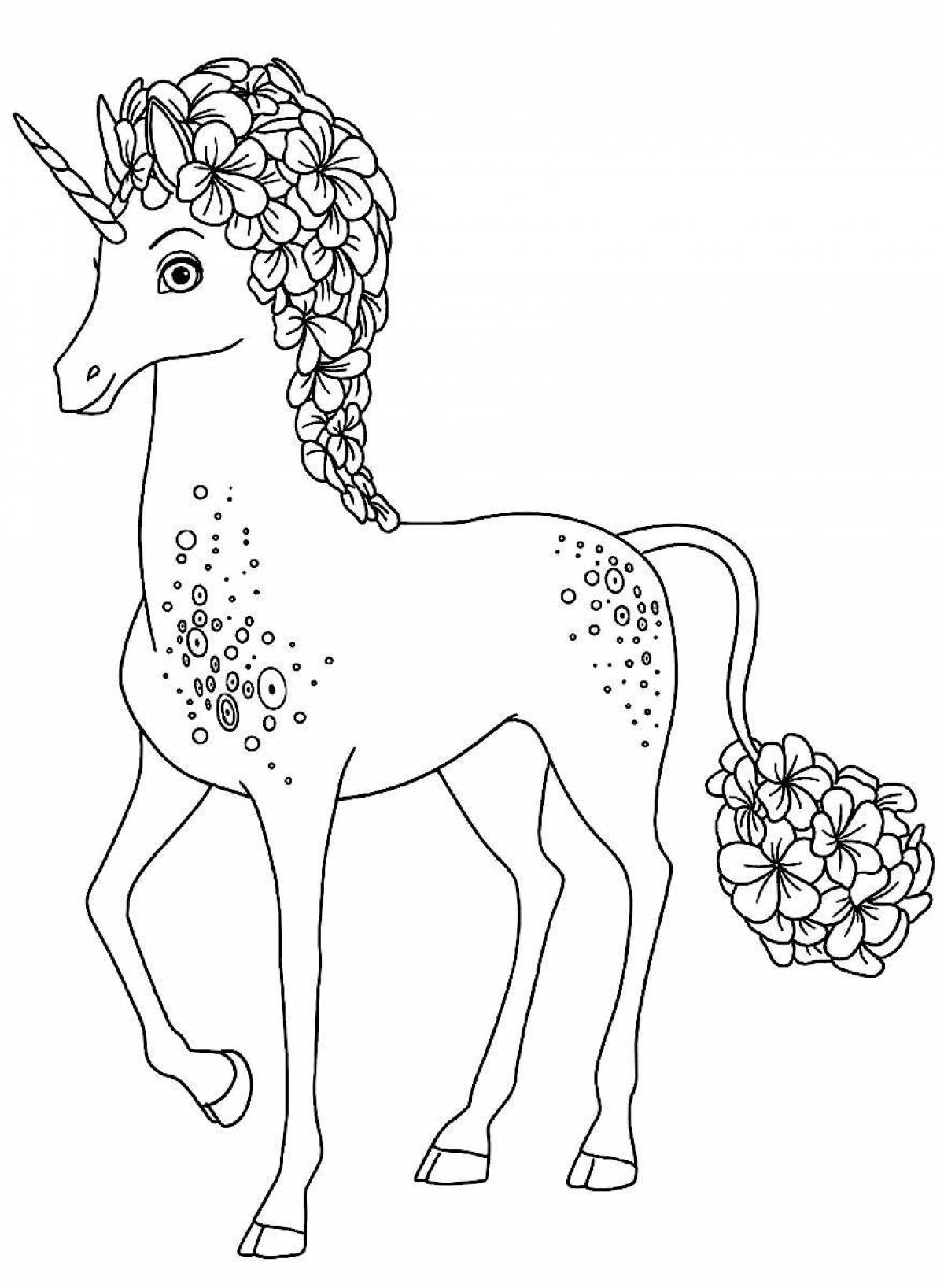 Serene coloring page mia and me unicorns