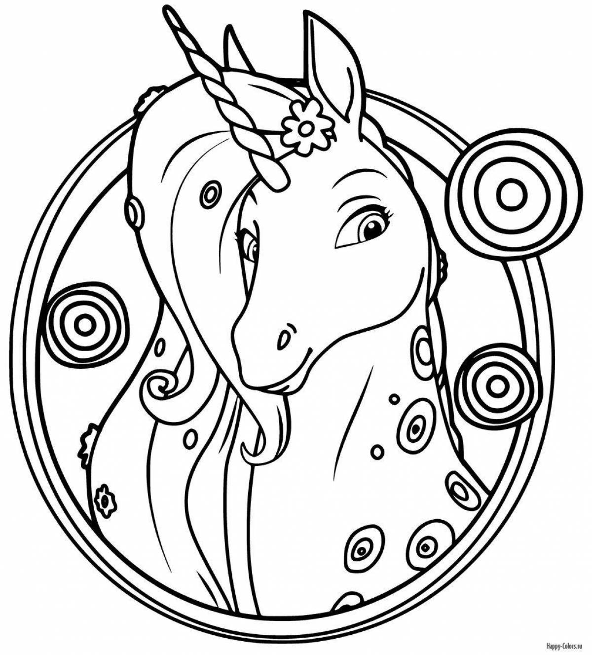 Photo Grand coloring page mia and me unicorns