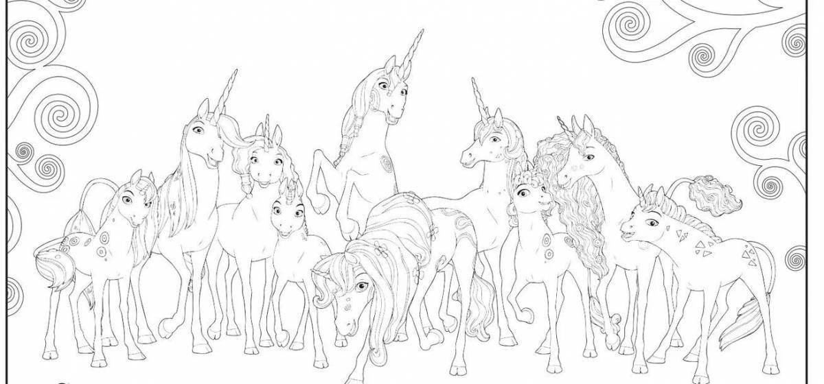 Exalted coloring page mia and me unicorns