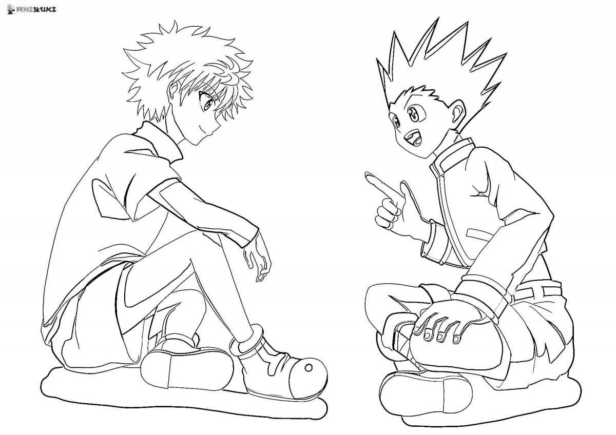 Hunter x hunter anime funny coloring book