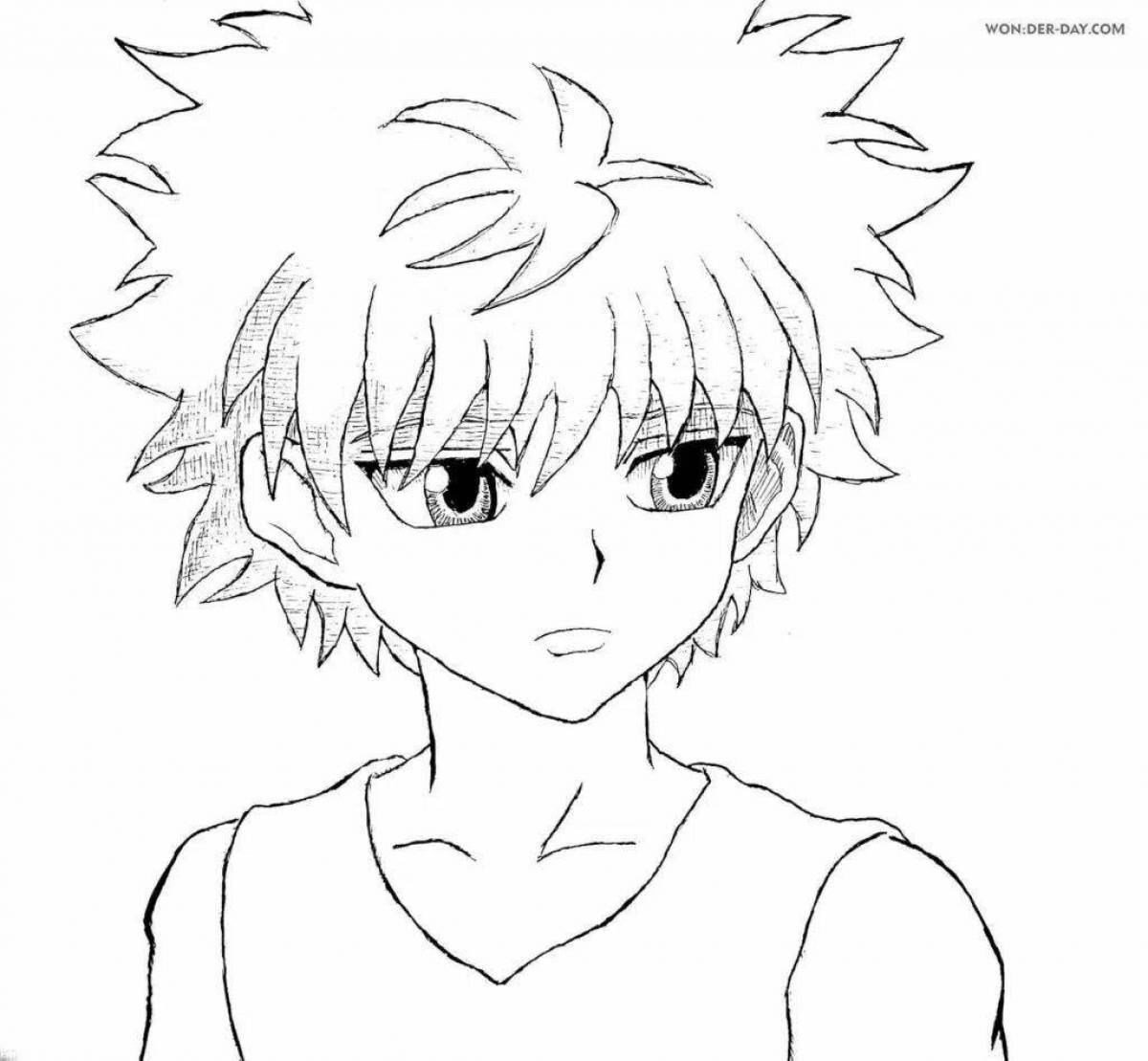 Fun anime hunter x hunter coloring page