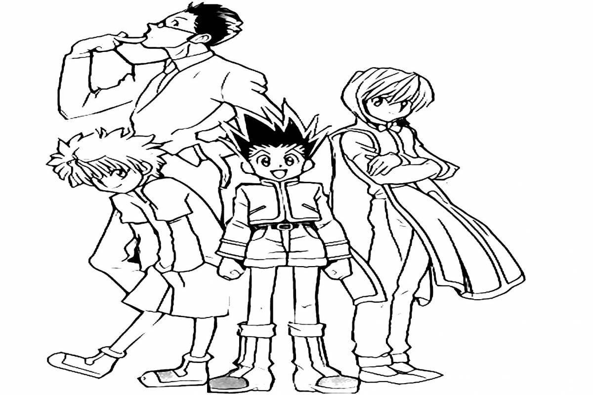 Awesome hunter x hunter anime coloring book