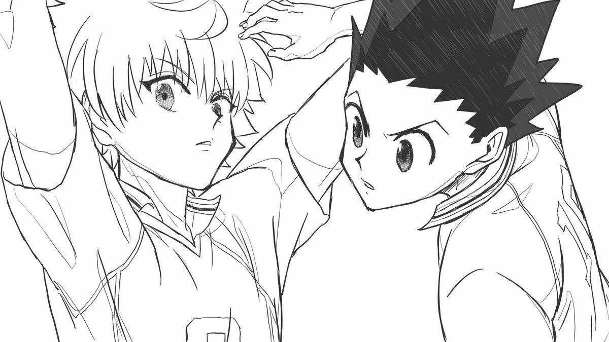 Lovely anime hunter x hunter coloring page