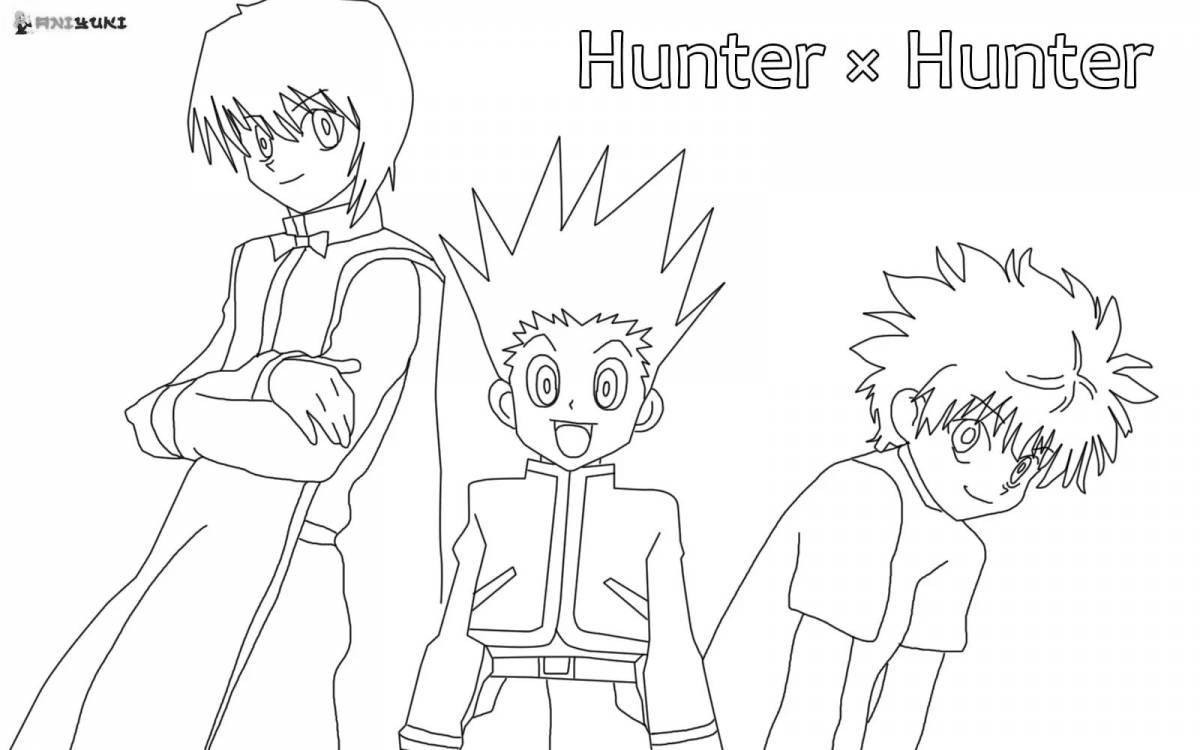 Очаровательная аниме-раскраска hunter x hunter