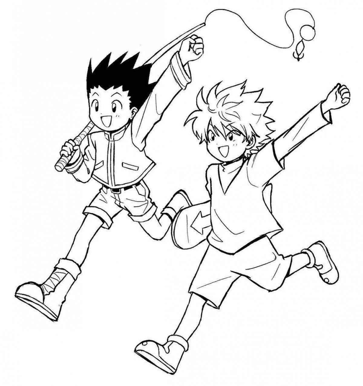 Intriguing hunter x hunter anime coloring book