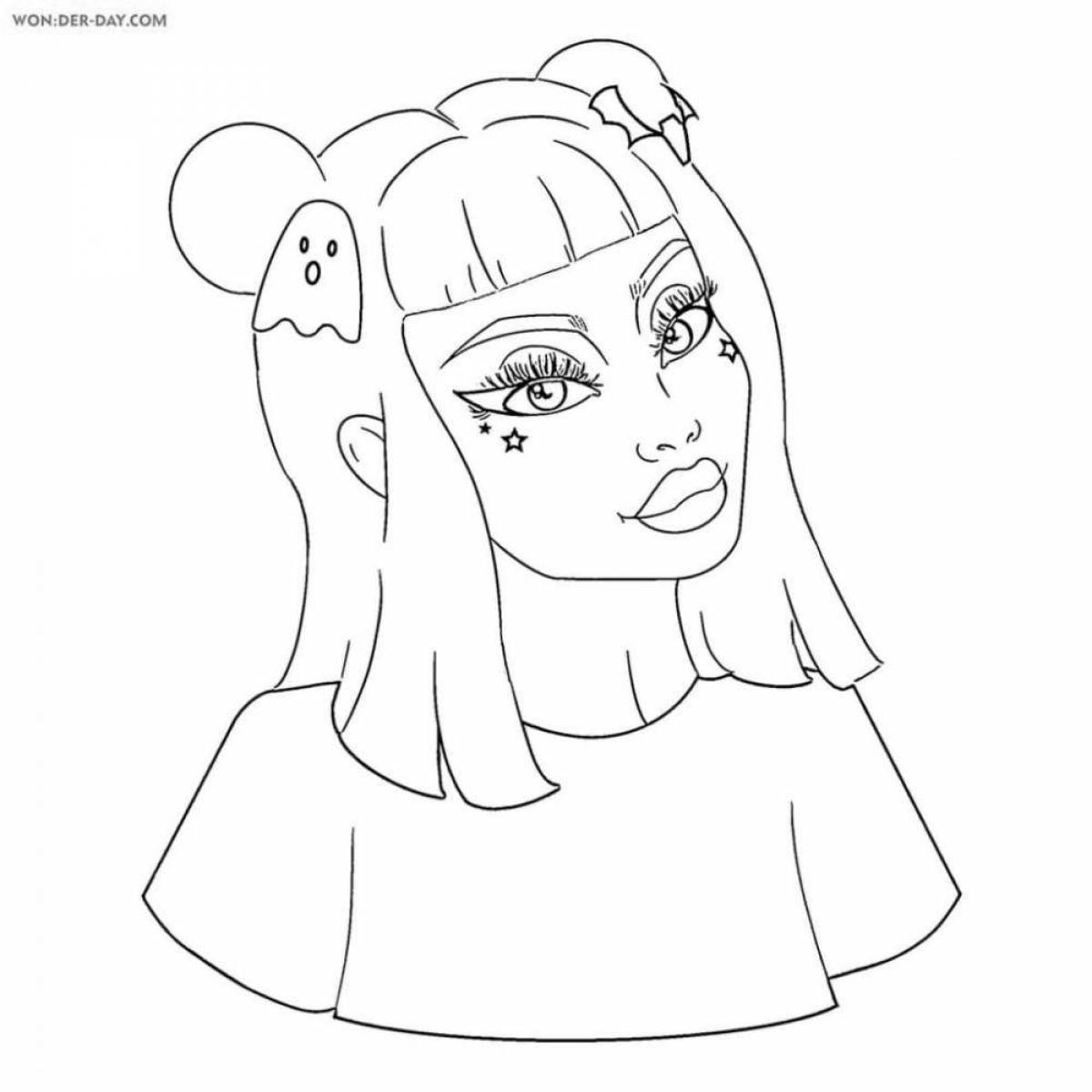 Fun makeup face coloring page