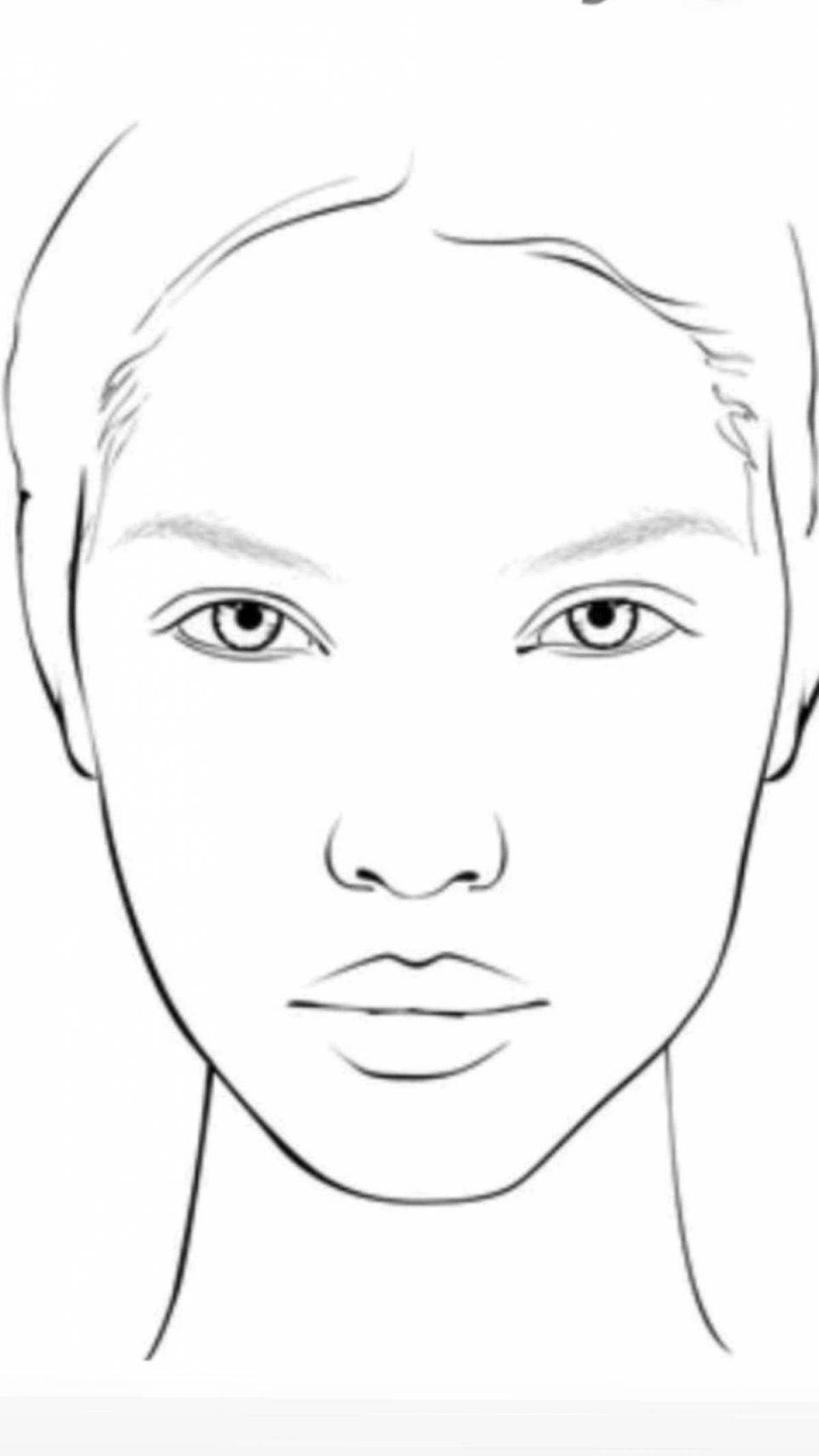 Glowing face makeup coloring page