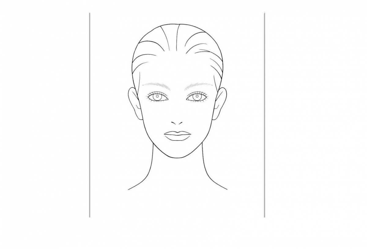Fascinating makeup face coloring page