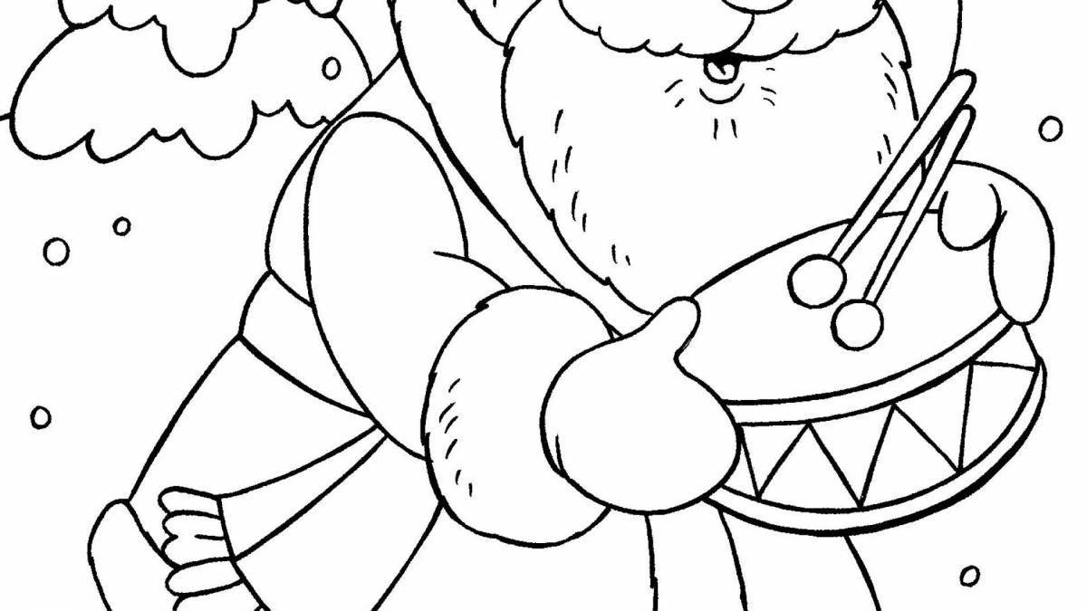 Coloring book outstanding santa claus and animals