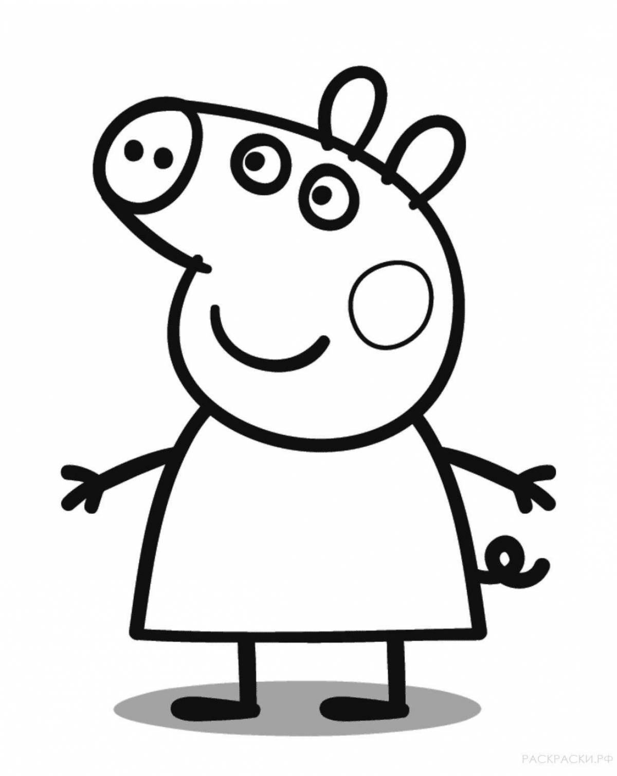 Colorful peppa pig coloring book for kids