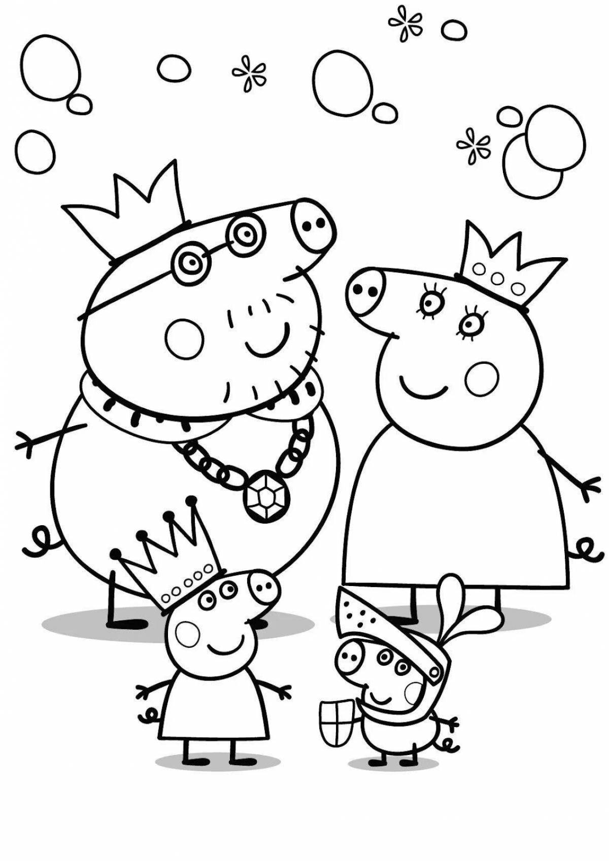 Cute peppa pig coloring pages for kids