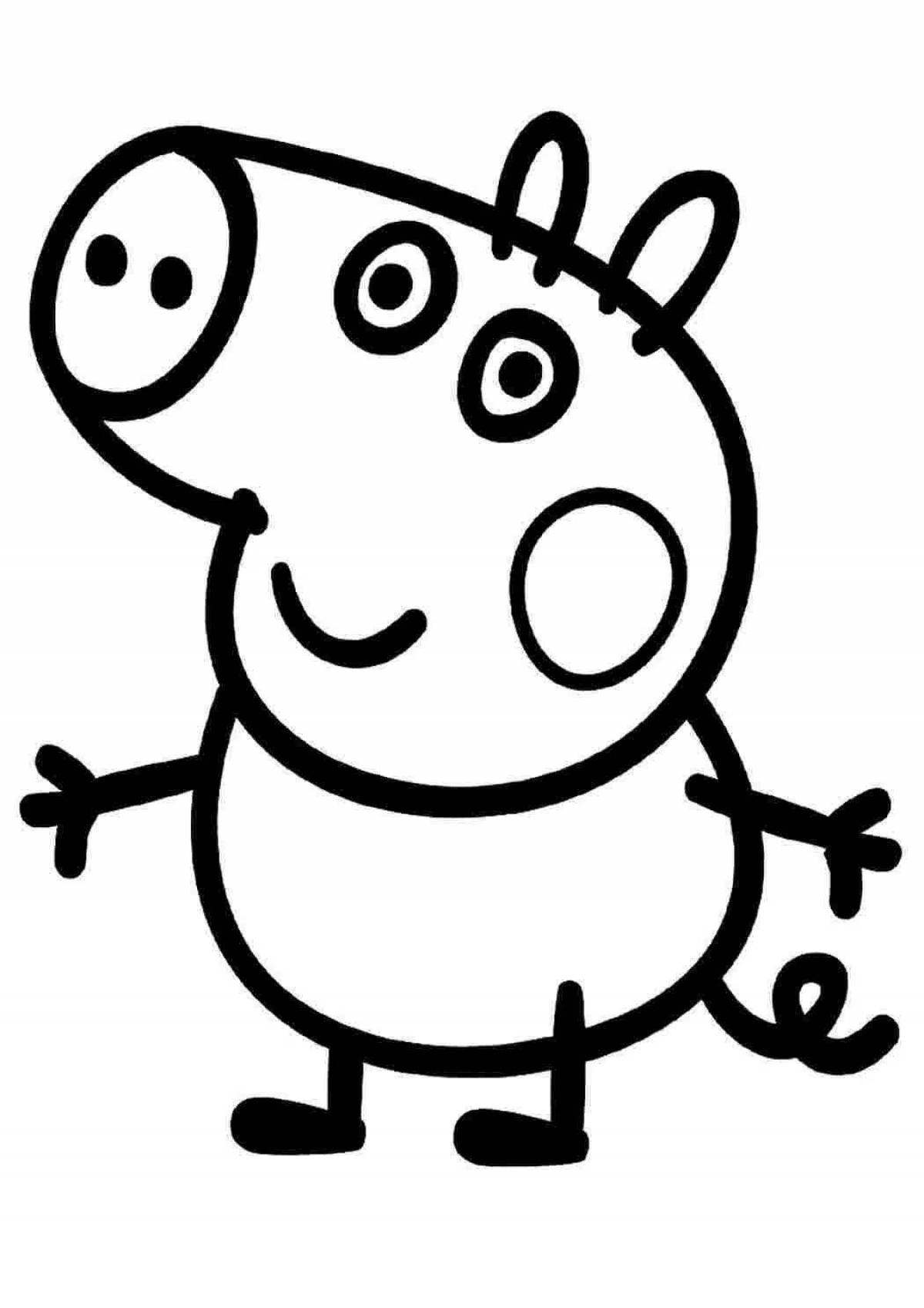 Забавная раскраска свинка пеппа для детей
