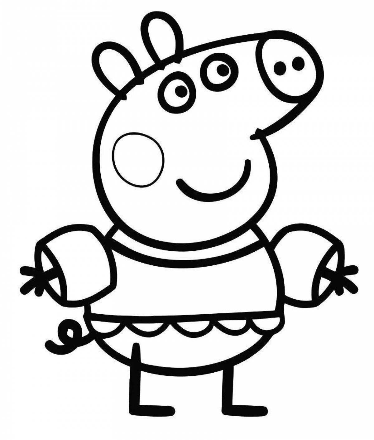 Fancy peppa pig coloring pages for kids