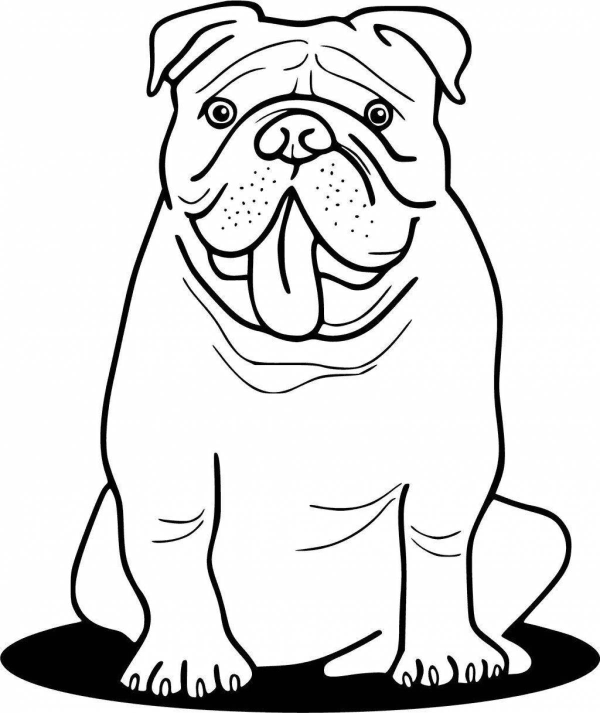 Sweet bulldog coloring page for kids