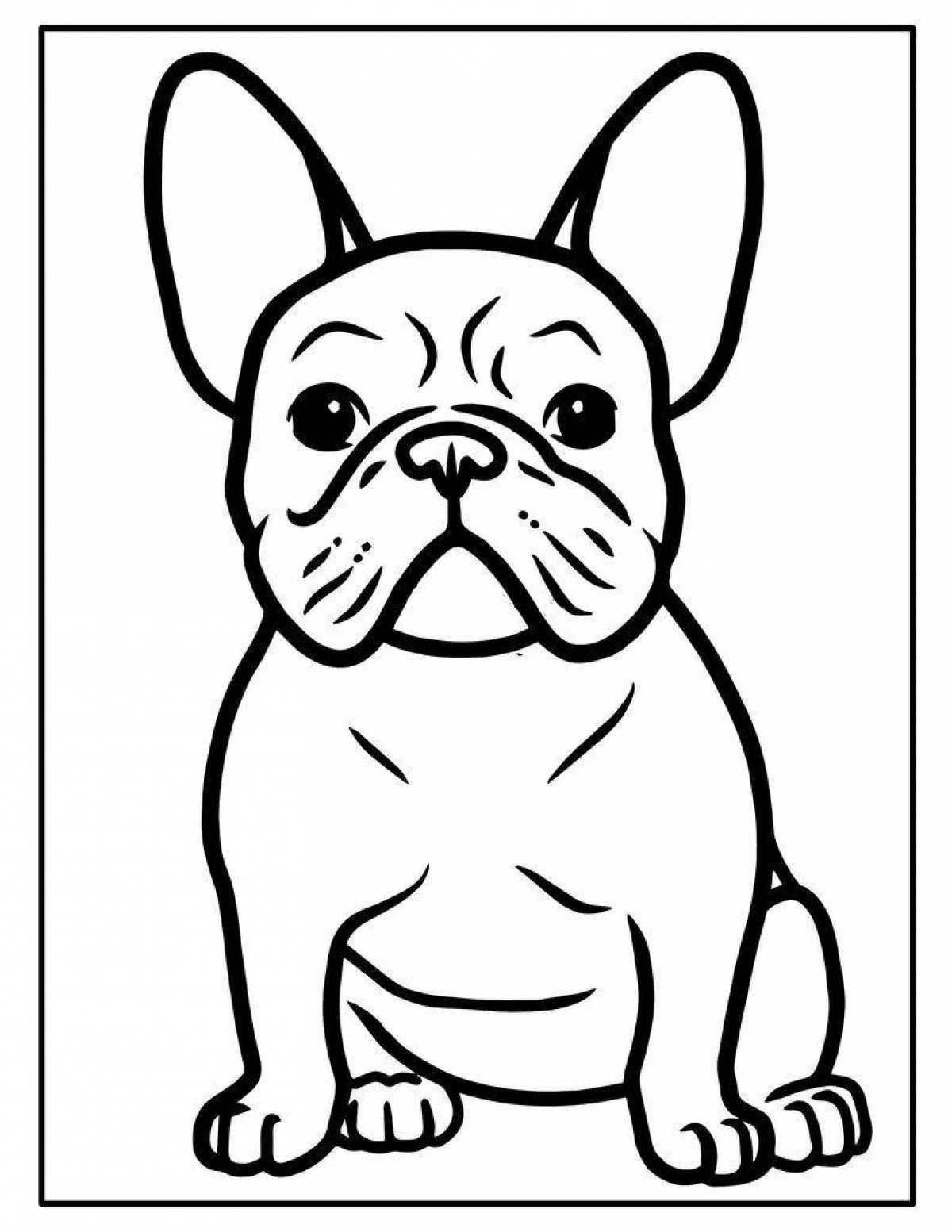 Smiling bulldog coloring page for kids